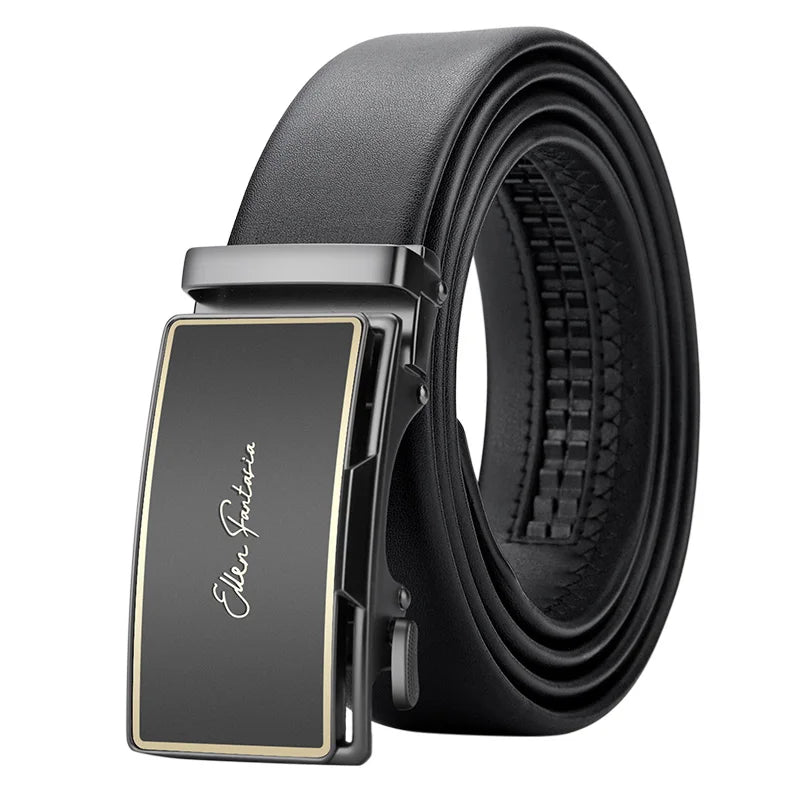 Men's Genuine Leather Belt, Automatic Belt with Adjustable Waistband