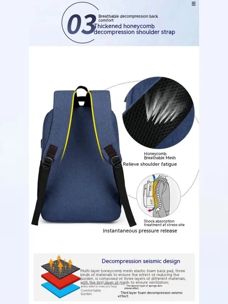 Men’s Premium Anti-Theft Backpack with USB Port – Modern Waterproof Design & Large Capacity for Laptop