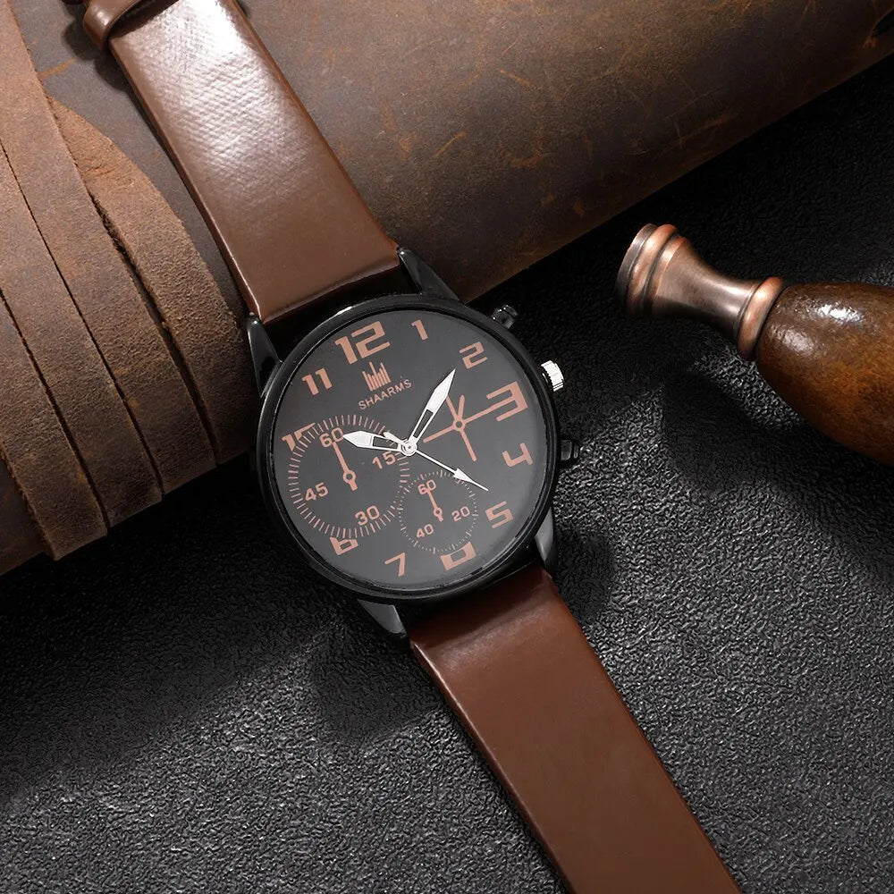 Men’s Watch & Bracelet Kit — Casual Style with Personality — 5-Piece Set
