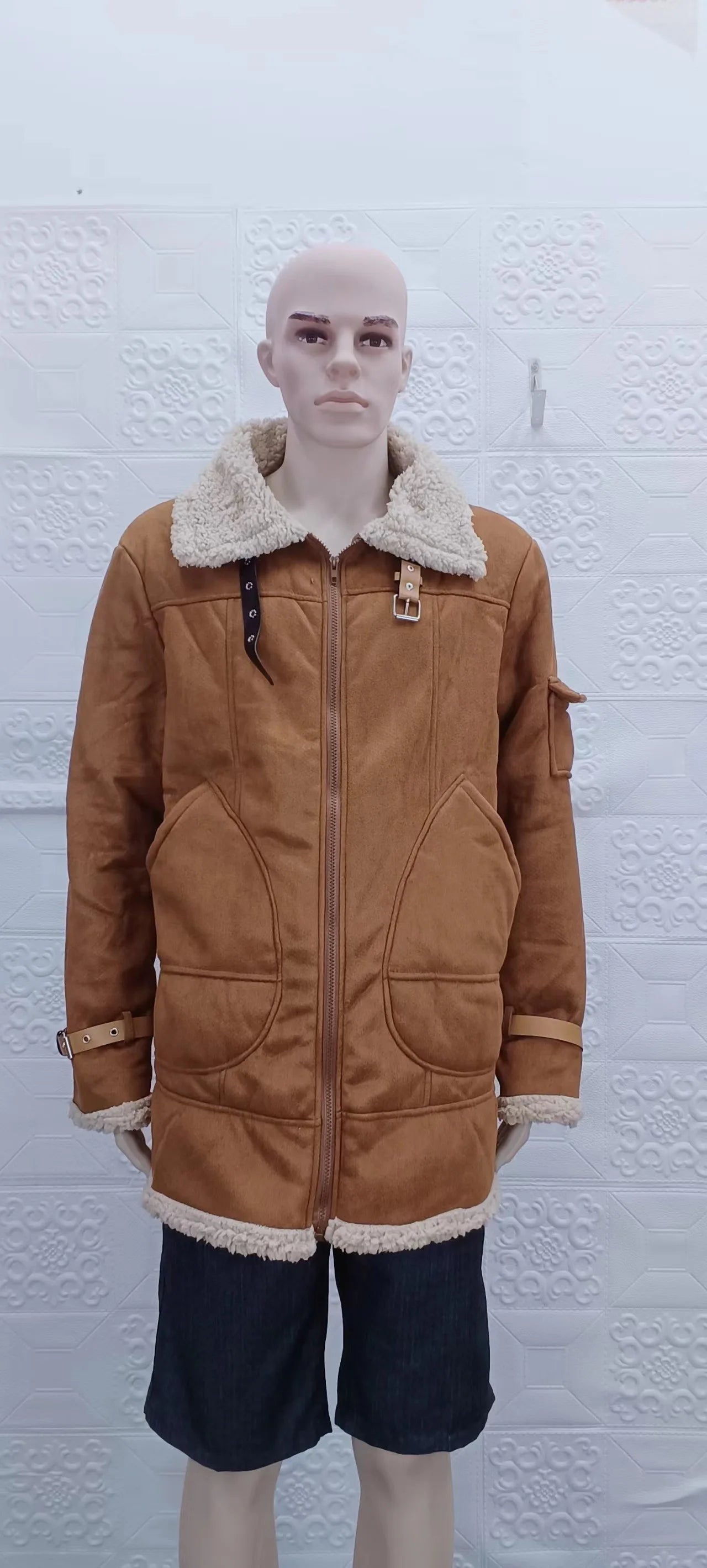 Men’s Aviator Jacket with Faux Fur Collar
