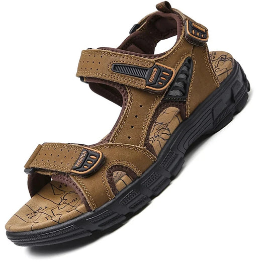 Klassische Herrensandalen aus echtem Leder – für den Sommer, lässige leichte Sandalen