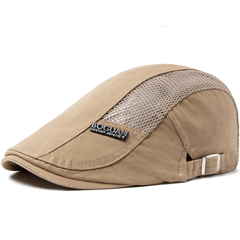 Men's Beret With Breathable Mesh and Side Adjustment