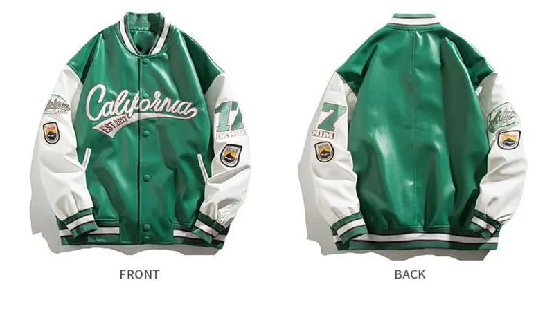 Men’s “California” Varsity College Jacket with Embroidered and Sporty Details