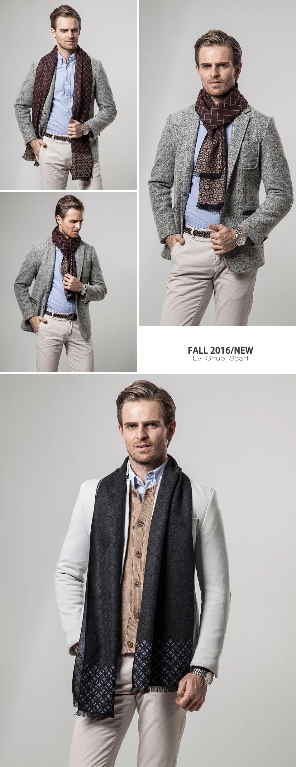 Luxury Men's Scarf, High Quality for Men