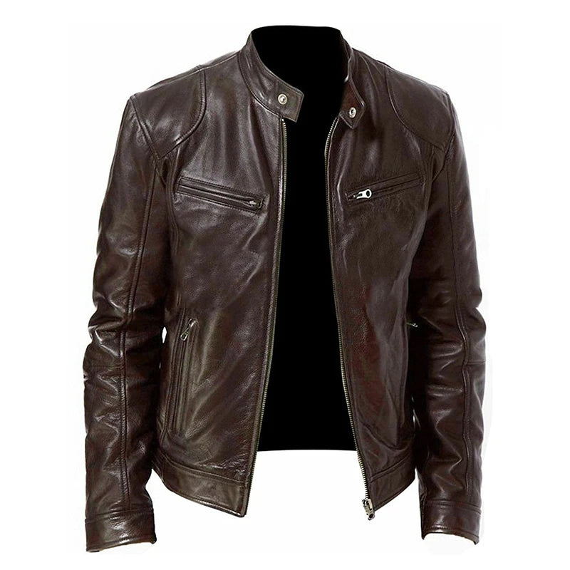 Men’s Faux Leather Biker Jacket