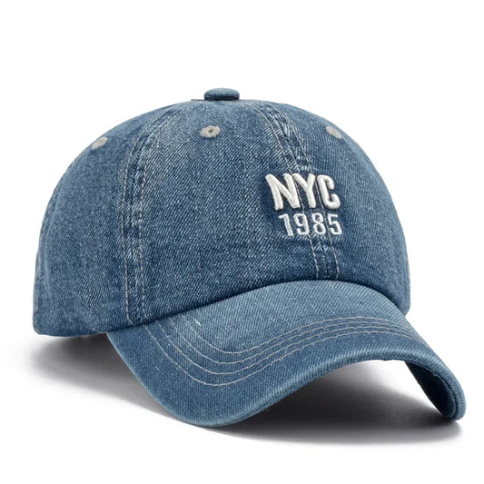 NYC Embroidered Denim Cap