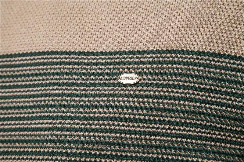 Men’s Casual Striped Sweater with Crew Neck