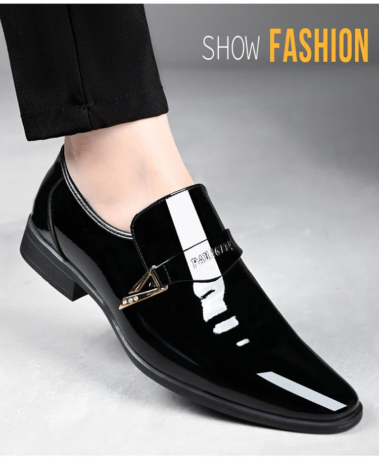 Herren Lackleder - Businessschuhe, Spitze Schuhspitze