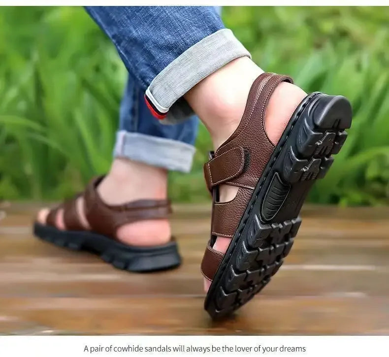 Herrensandalen – dicke Sohle, Obermaterial, wasserdicht, bequem