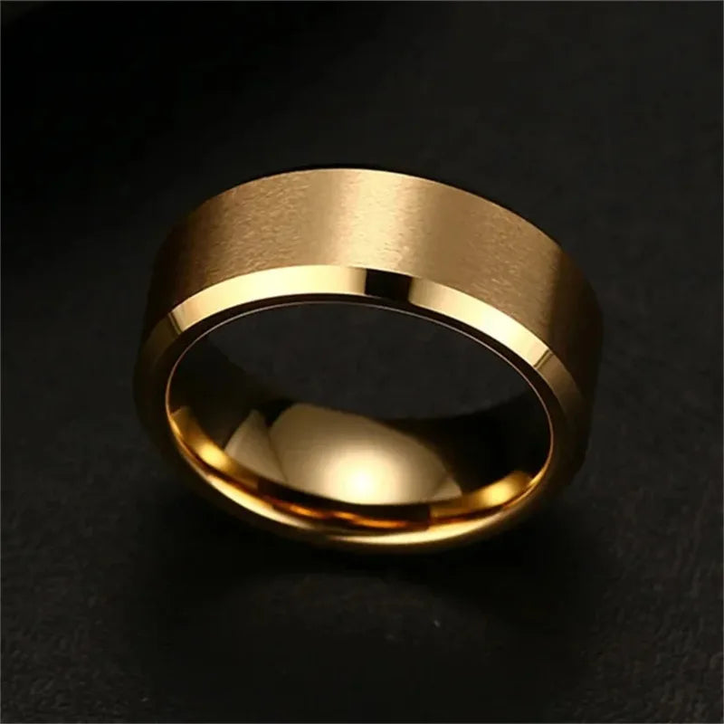 Black Stainless Steel Rings, Wedding & Engagement Band, Quality Matte Men's Jewelry