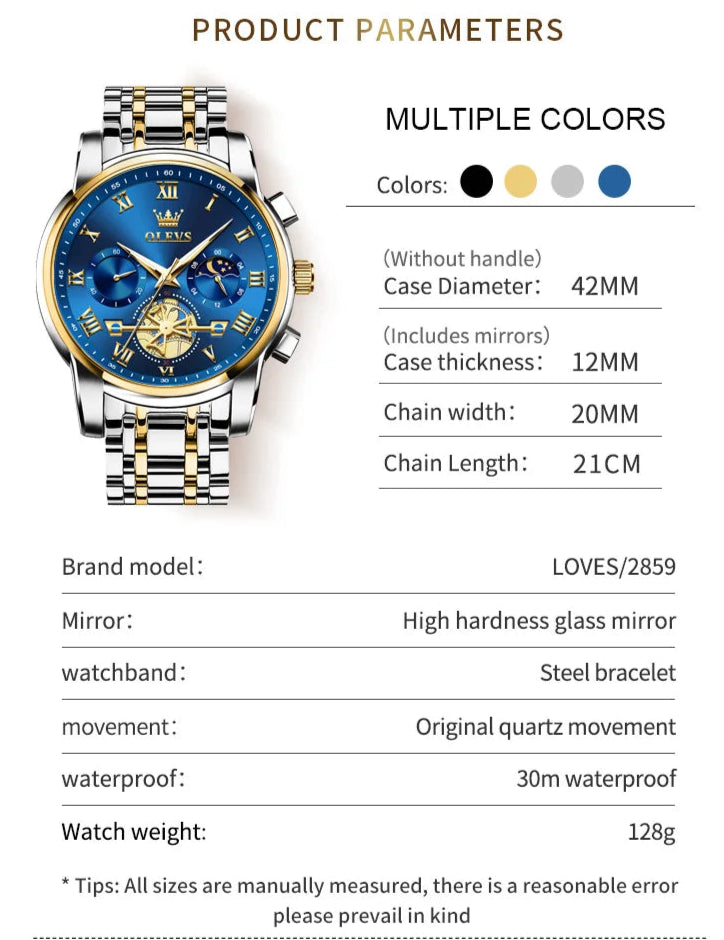 Luxury Men’s Skeleton Watch with Full Features