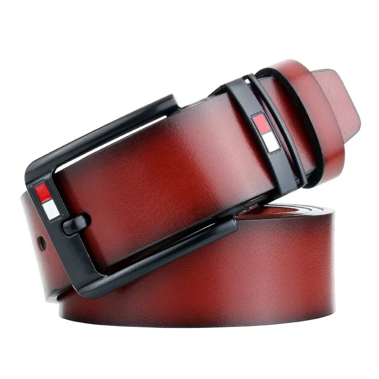 Men’s Genuine Leather Belt with Modern Buckle – Durable and Versatile