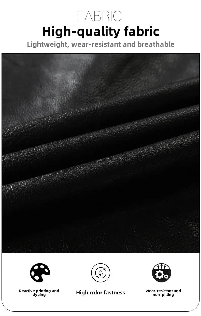 Men’s Biker-Style Jacket with Contrasting Panels and Functional Zippers