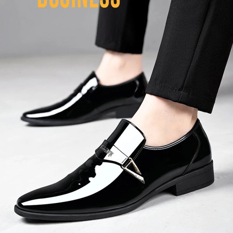 Herren Lackleder - Businessschuhe, Spitze Schuhspitze