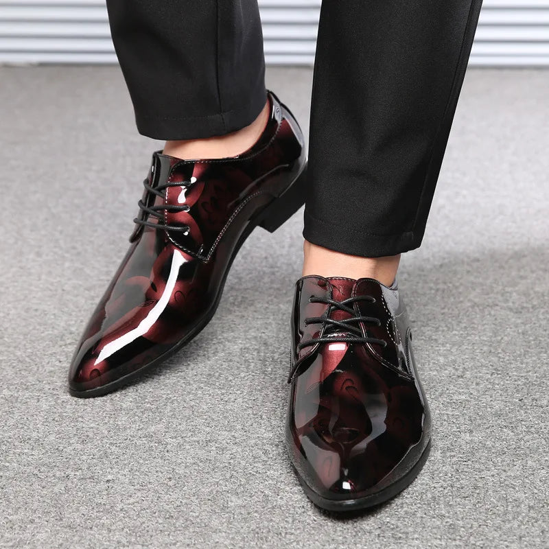 Luxuriöse Oxford-Schuhe für Herren – Retro-Blumendruck