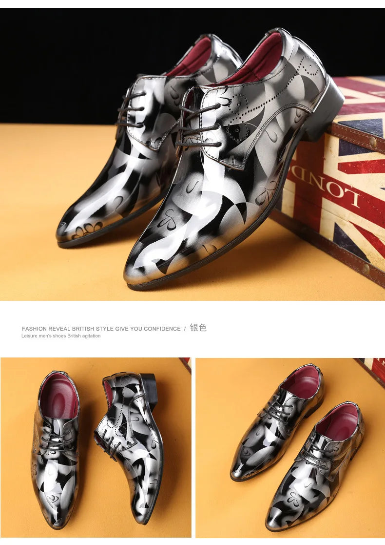 Luxuriöse Oxford-Schuhe für Herren – Retro-Blumendruck
