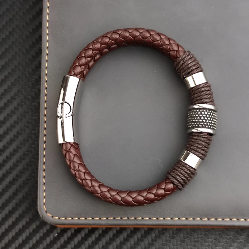 Steel Accent Braided Bracelet