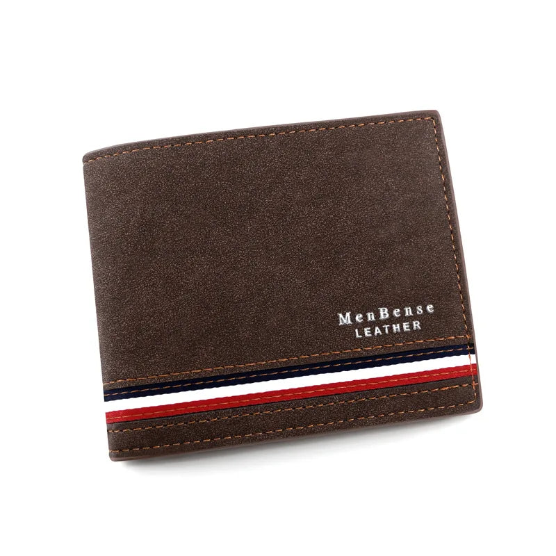 Men’s Wallet with Tricolor Stripe – Modern Design and Practicality