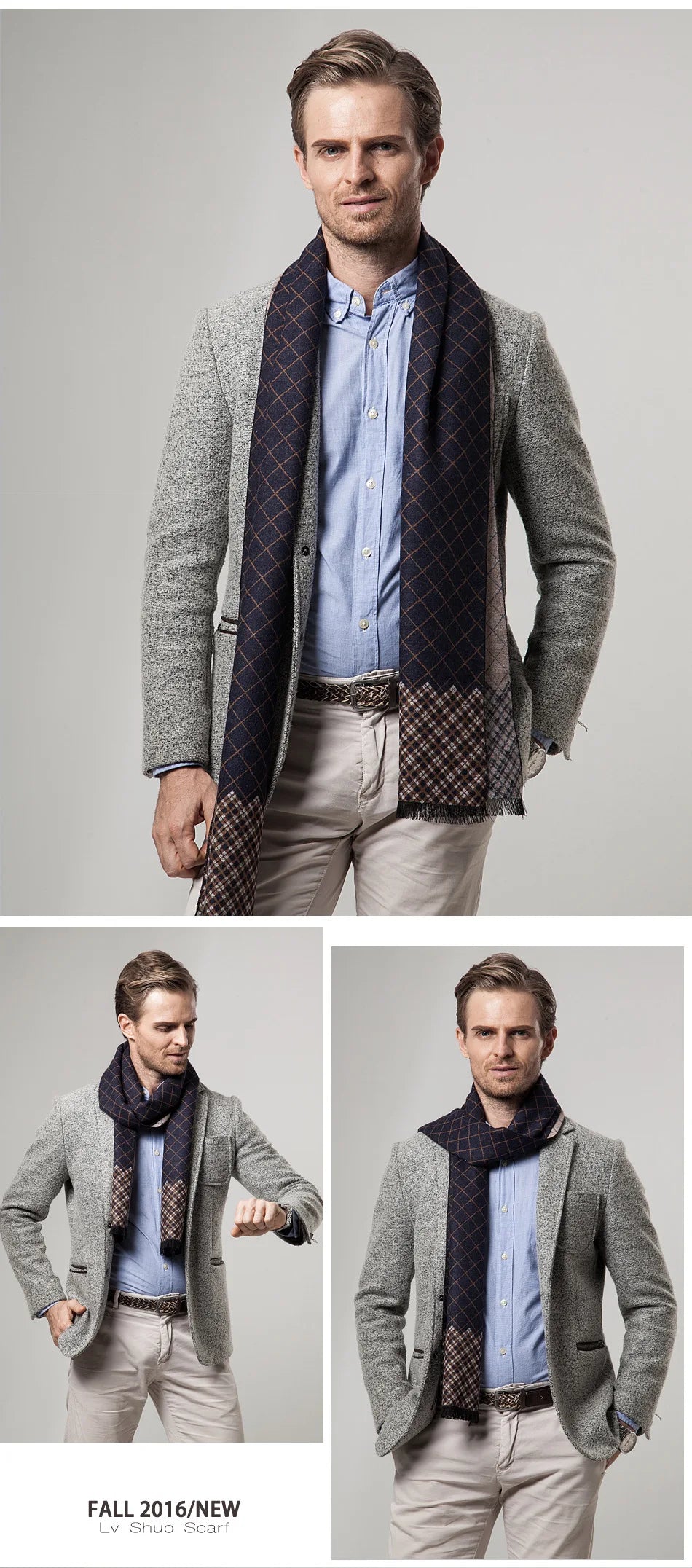 Luxury Men's Scarf, High Quality for Men