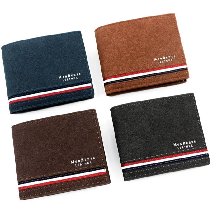 Men’s Wallet with Tricolor Stripe – Modern Design and Practicality
