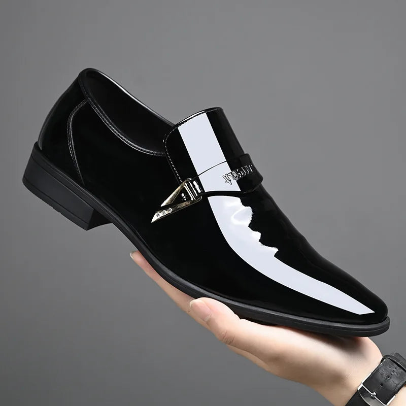 Herren Lackleder - Businessschuhe, Spitze Schuhspitze