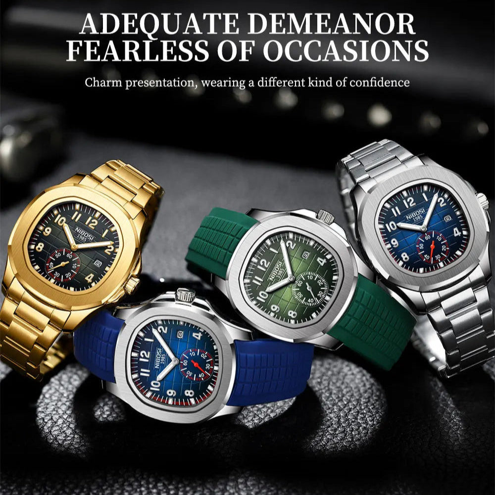 Men’s Modern Watch with Sport Strap — Bold Design for an Active Lifestyle