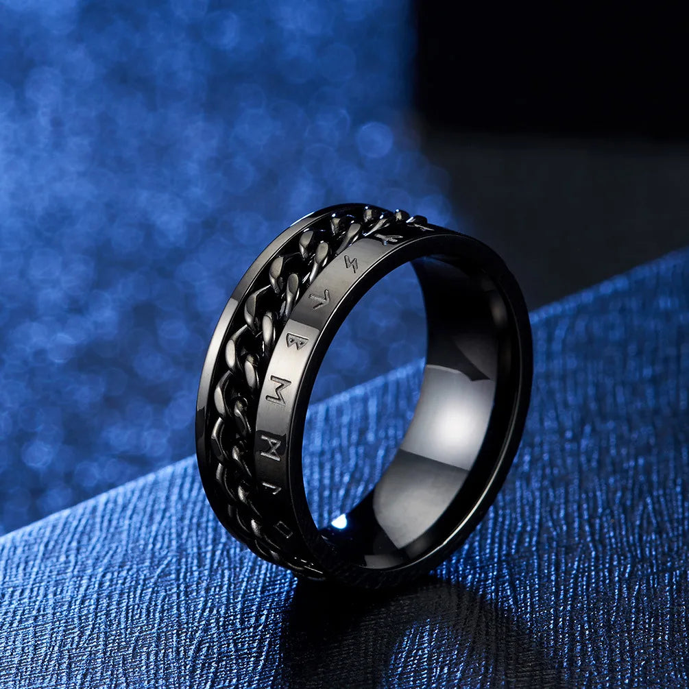 Chain Band Ring – Urban Style with Roman Detailing
