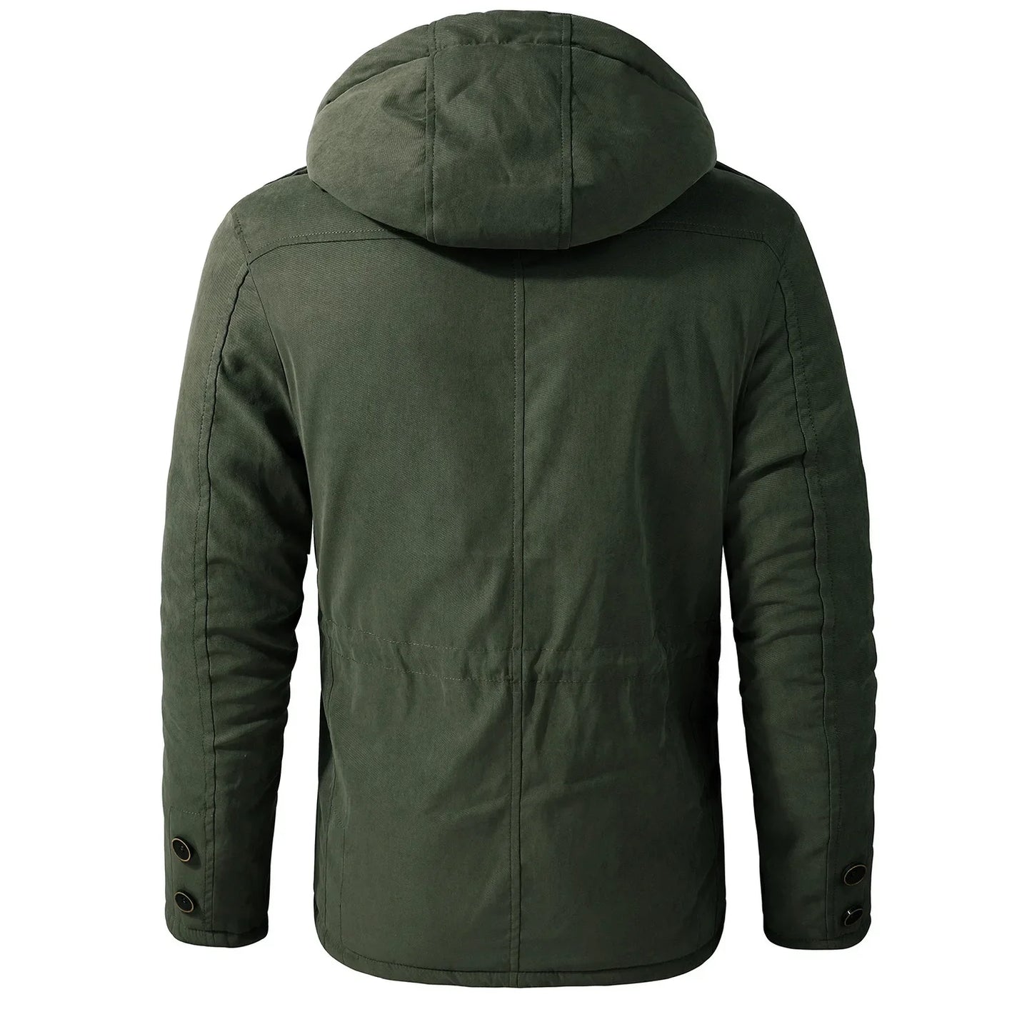 Men’s Quilted Jacket with Hood and Multiple Functional Pockets