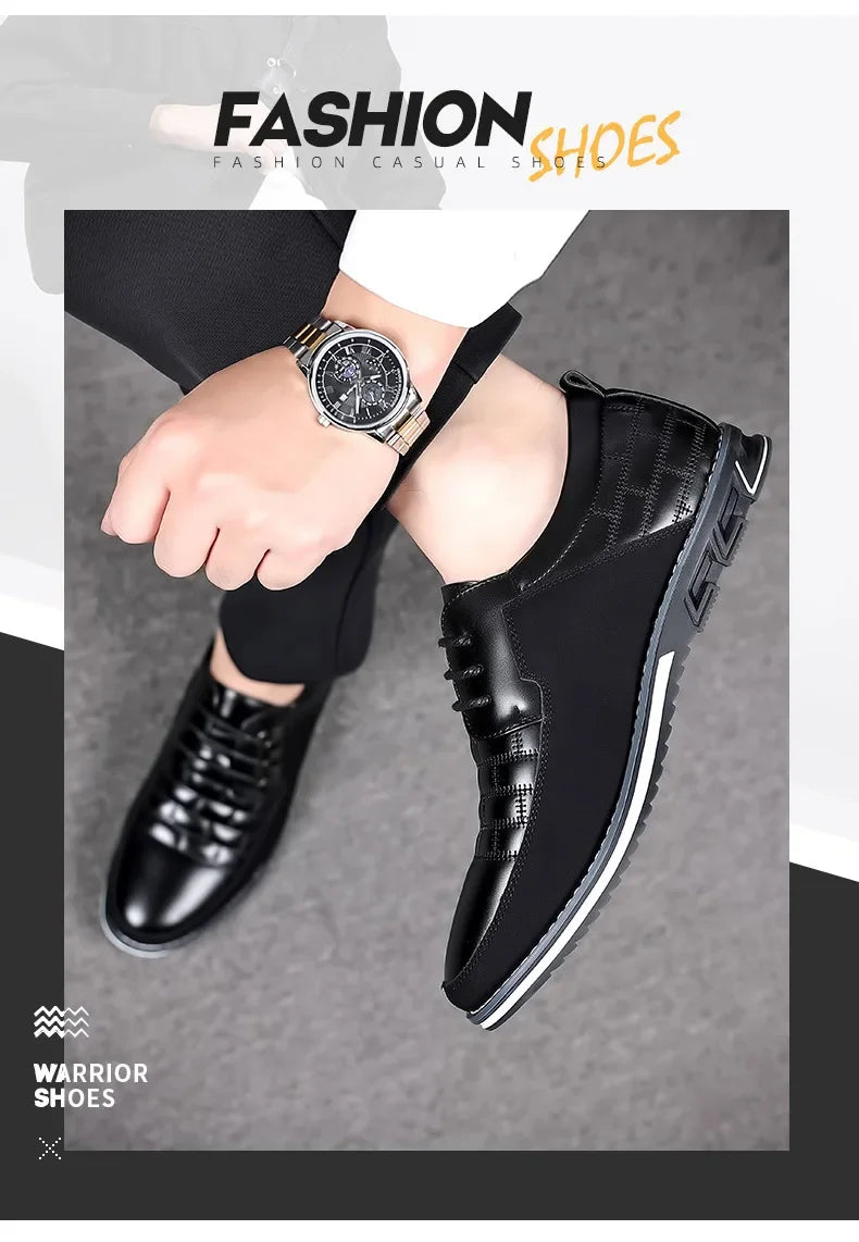 Freizeitschuhe für Herren – Klassische, atmungsaktive und genähte Abendschuhe aus Leder