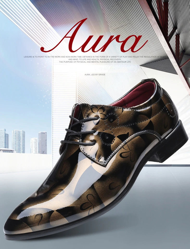 Luxuriöse Oxford-Schuhe für Herren – Retro-Blumendruck