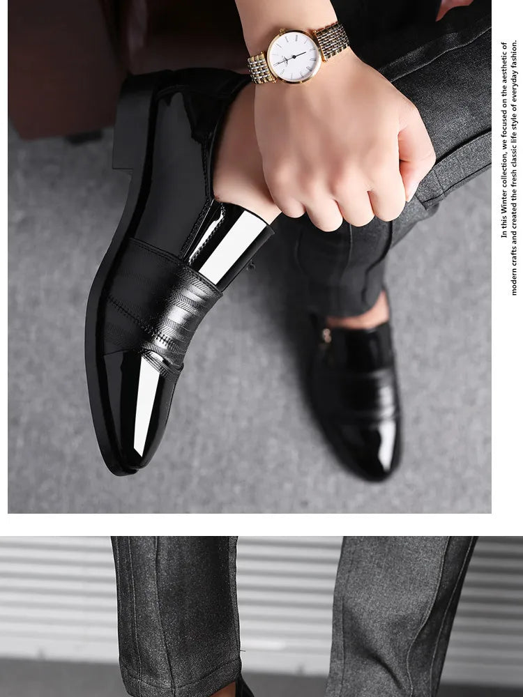 Formelle Lederschuhe für Herren – spitze Zehenpartie, lässige Luxus-Herrenschuhe für Herren