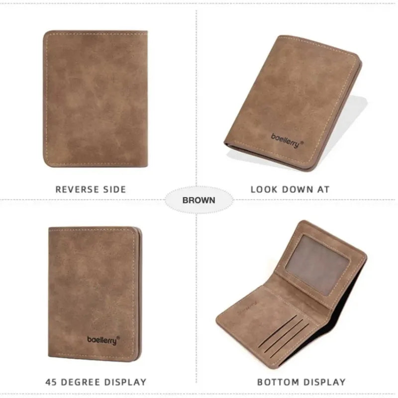 Slim Men’s Wallet with Multiple Card Slots and ID Window – Compact and Stylish