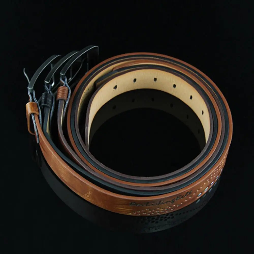 Men’s Casual Leather Belt with Classic Buckle – Durable and Versatile