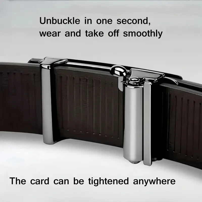 Stylish Men's Faux Leather Belt - Work and Business Belts with Automatic Buckle