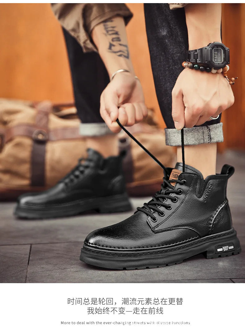 Luxuriöser Herrenstiefel – Britischer Retro-Stil, hochwertiges Lederschuhwerk