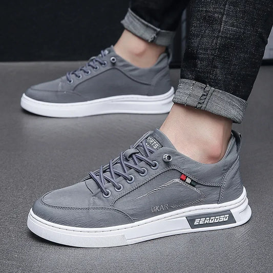 Men's Casual Lace-up Sneakers - Low and Modern Casual Shoes
