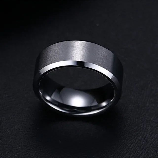 Black Stainless Steel Rings, Wedding & Engagement Band, Quality Matte Men's Jewelry