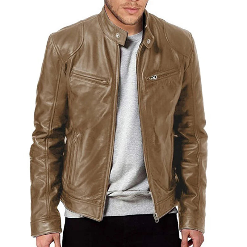 Men’s Faux Leather Biker Jacket