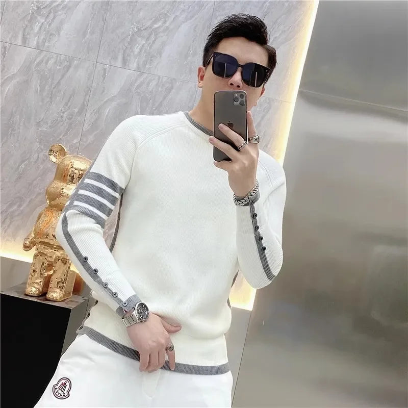 Men’s Slim Fit Knit Sweater – Minimalist Style with a Modern Touch