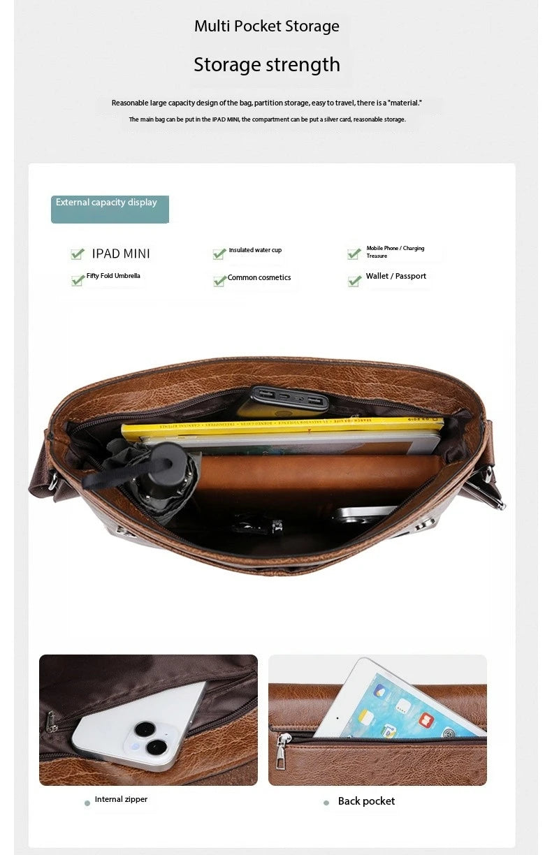 Men’s Messenger Bag – Timeless Sophistication for Stylish Men | Perfect for iPad and Laptop