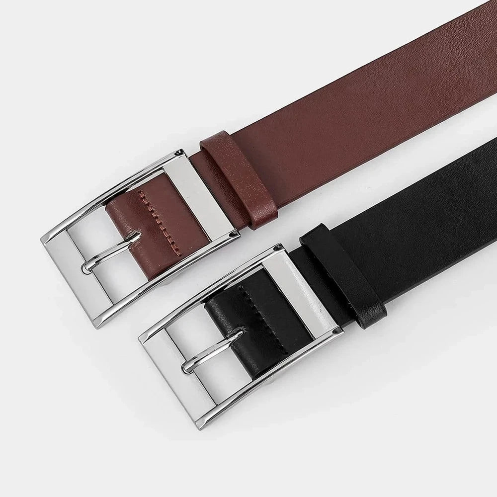 Men’s Leather Belt with Classic Buckle – Timeless and Versatile