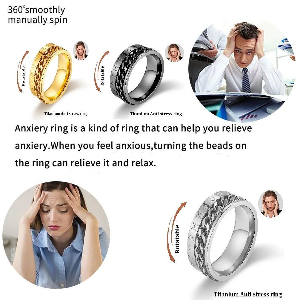 Chain Band Ring – Urban Style with Roman Detailing