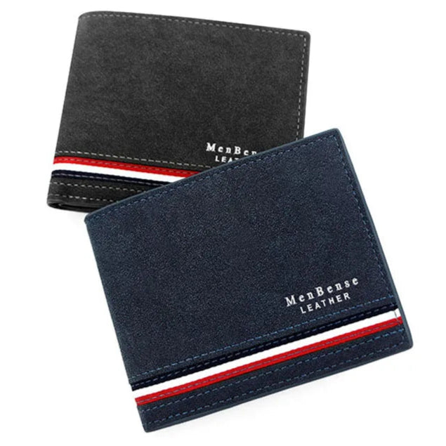 Men’s Wallet with Tricolor Stripe – Modern Design and Practicality