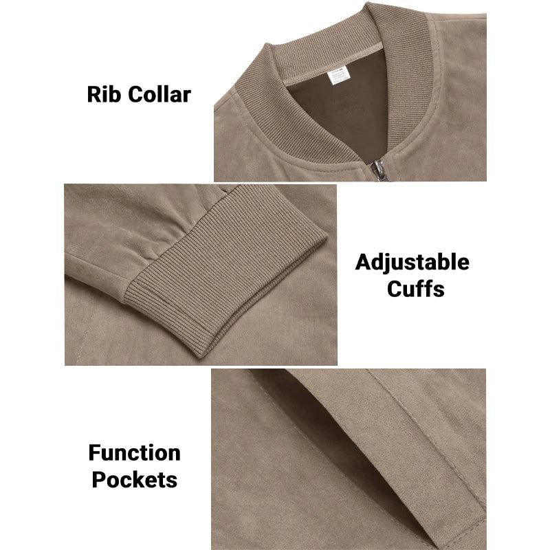 Men’s Minimalist Casual Jacket with Front Zipper Closure