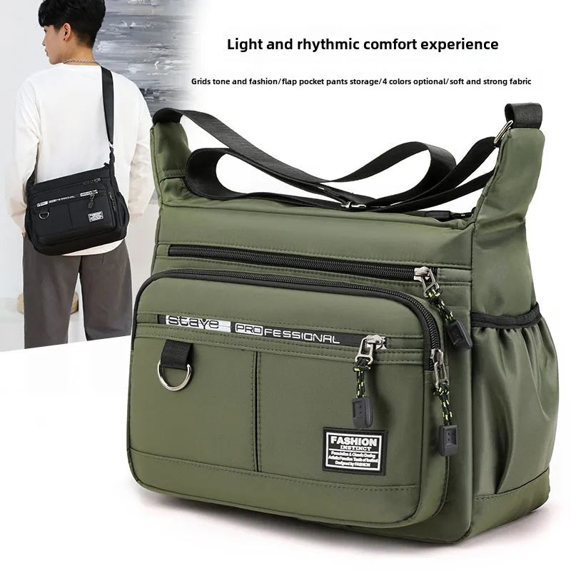 Men’s Crossbody Messenger Bag – Waterproof and Multi-Pocket Design
