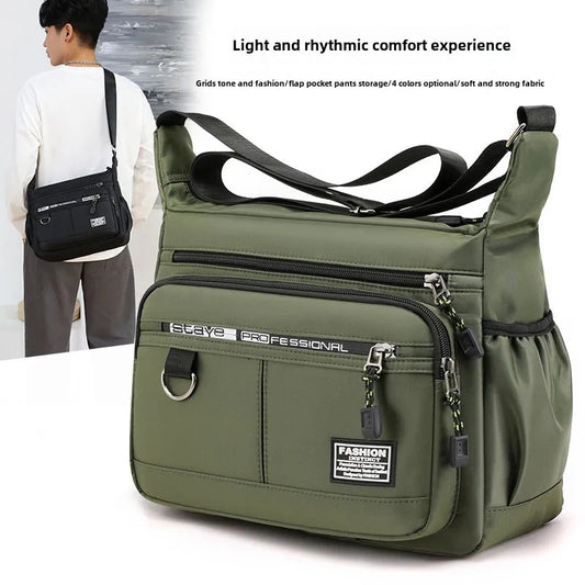 Men’s Crossbody Messenger Bag – Waterproof and Multi-Pocket Design