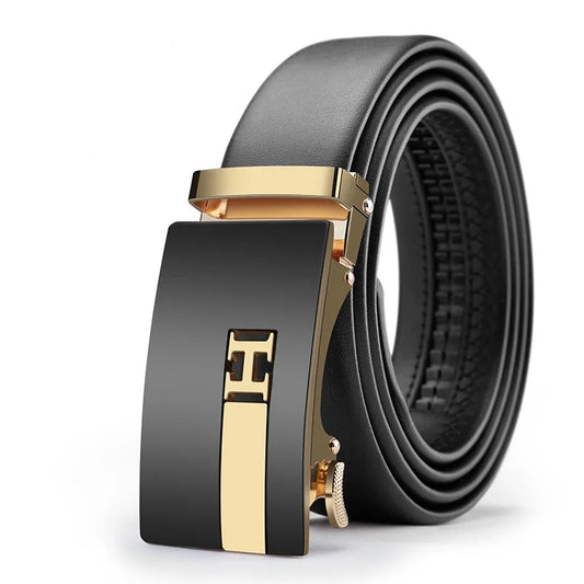 Men’s Automatic Leather Belt – Minimalist Buckle