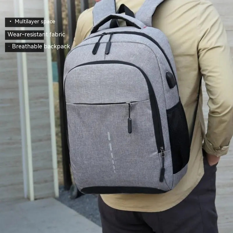 Men’s Premium Anti-Theft Backpack with USB Port – Modern Waterproof Design & Large Capacity for Laptop