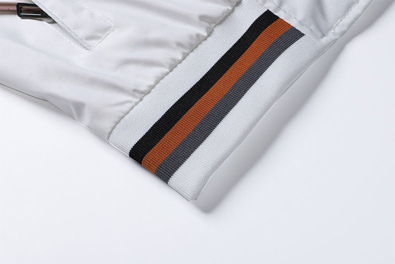 Men’s Casual Sport Jacket with Striped Collar and Cuffs