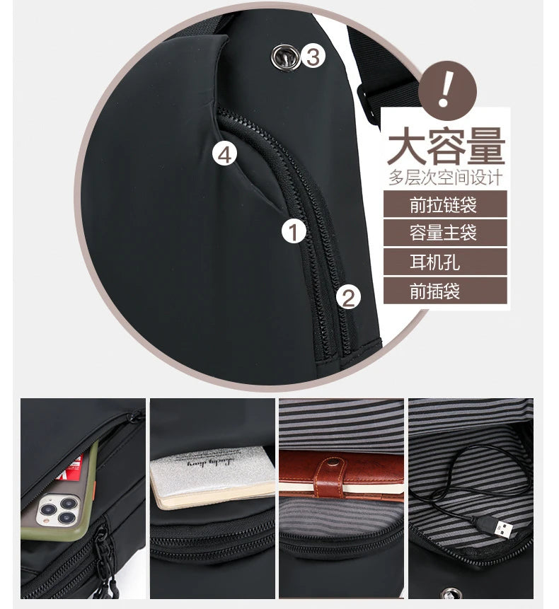 Men’s Sling Crossbody Bag – Compact, Modern, and Waterproof